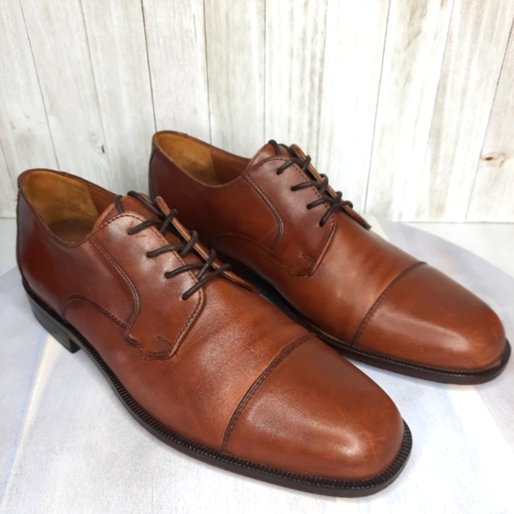 Lumiani Mens Italian Leather Oxford Wingtip Shoes 9.5